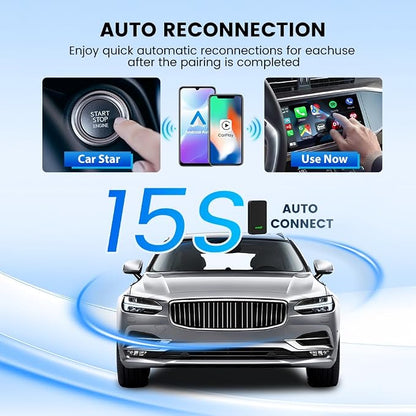 CarlinKit 5.0 Wireless Android Auto & Apple CarPlay Adapter - Fast & Stable USB Dongle for Factory Wired CarPlay Cars - Plug&Play, Easy Setup