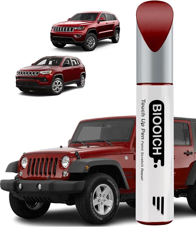 Touch Up Paint Pen Exact Color Match Car Chip and Scratch Repair (for Jeep, Deep Cherry Red Crystal Pearl(PRP/JRP))