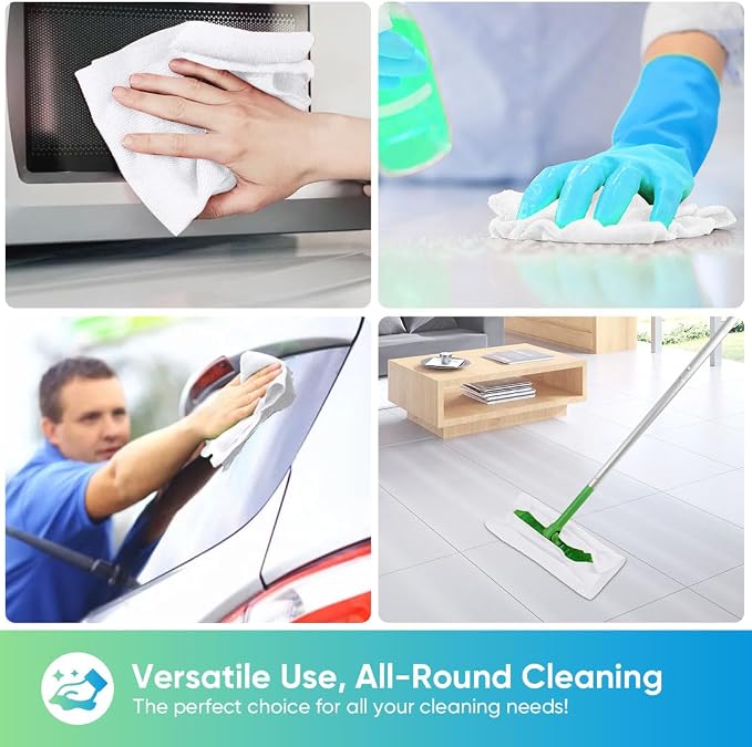 HOMEXCEL White Microfiber Cleaning Cloths, 20 Pack Cleaning Rags - Lint Free & Scratch-Free Microfiber Towels for Cars, House & Kitchen, Absorbent Cleaning Towels, 11.5 x 11.5 Inch