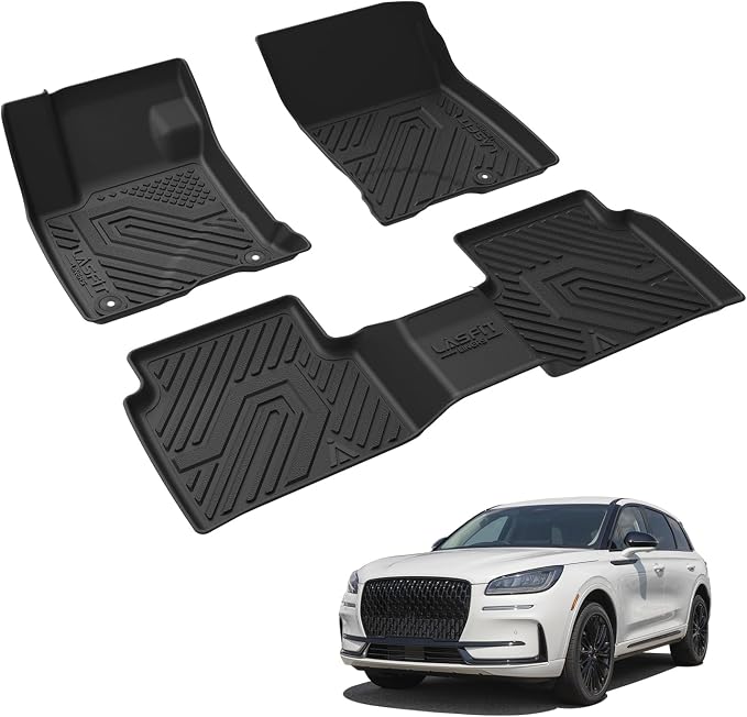 LASFIT Floor Mats for Lincoln Corsair 2026-2020 (Fit Gasoline Not fit PHEV) All Weather Floor Liner for Lincoln Corsair TPE Custom Fit Car Mats Front & Rear 2 Row Mats,Black