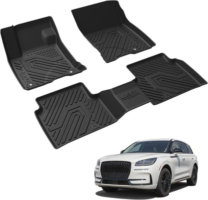 LASFIT Floor Mats for Lincoln Corsair 2026-2020 (Fit Gasoline Not fit PHEV) All Weather Floor Liner for Lincoln Corsair TPE Custom Fit Car Mats Front & Rear 2 Row Mats,Black
