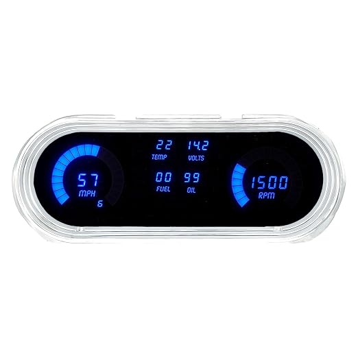 Intellitronix LED Digital Gauge Panel Compatible/Replacement for Chevy Nova 1962-1965 DP8001B (Blue)