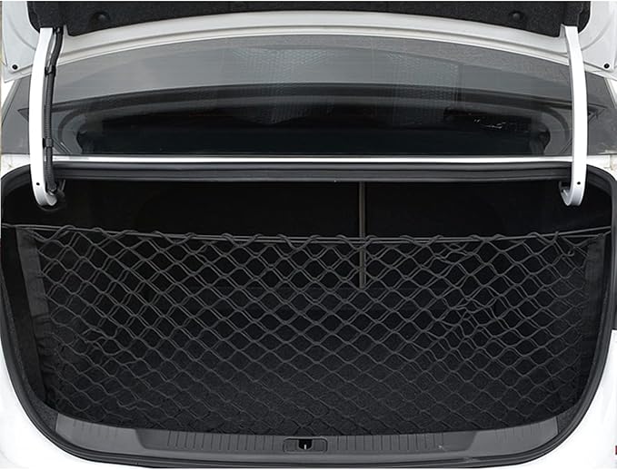 Car Rear Cargo Net, Adjustable Elastic Storage Organizer Net, Trunk Cargo Storage Net, Universal Fit for Car, Vehicle, SUV (35.4"x15.8")