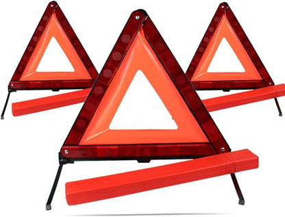 PartyKindom 2pcs Emergency Roadside Kit Warning Triangle Signs Car Emergency Road Safety Kit Quick Setup and Weighted Base