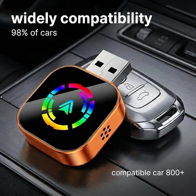 2026 Wireless CarPlay Adapter, Upgraded Wired to Wireless, Supports CarPlay & Android Auto, Plug and Play, Fast Auto Reconnect, Stable Contrl, Zero Lag, Heat Dissipation, Noiseless Car Use