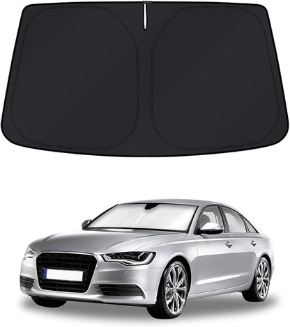 KUST Windshield Sun Shade for Audi A6 Accessories 2019-2024 2025 2026 Window Shade Sun Visor Cover Foldable Blocks UV Rays Keep Your Car Cooler