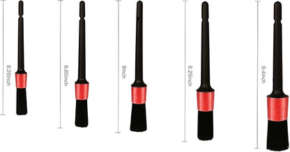 Car Detailing Brush Set, Scratch-Free Soft Bristle Brushes for Interior and Exterior Cleaning, Wheels, Air Vents, Dashboard, and Leather Surfaces, 5 Pcs