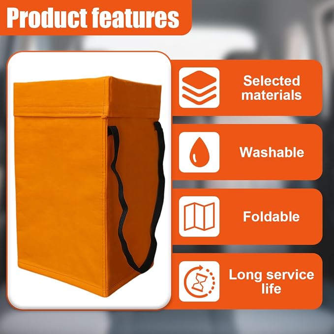 YoRise Foldable Car Trash Can, Multipurpose Waterproof Auto Back Seat Hanging Garbage Organizer, Large Capacity Leak-Proof Vehicle Interior Storage Bag Accessories for Cars, SUVs, Trucks (Red)