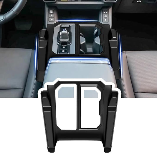 Gear Shift Panel Trim for RAV4 2026 LE/SE/XLE Premium/Woodland/XSE/Limited, Central Control Console Cover, Silicone Gear Shift Knob Cover with Organizer, Anti-Scratch Interior Accessories