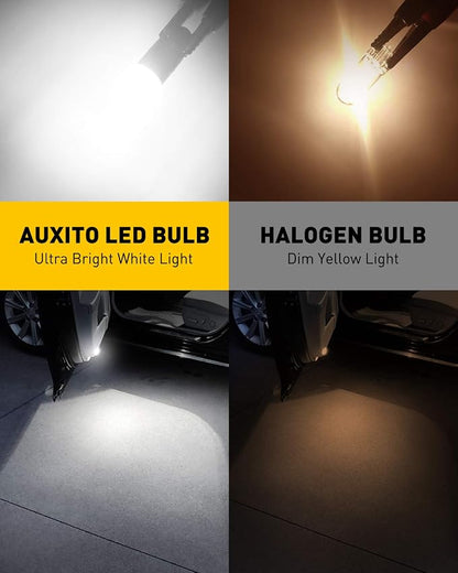 AUXITO 194 LED Bulbs White, Super Bright 1:1 Size, License Plate Light 168 2825 W5W T10 Error Free Car Bulbs for Dome Map Door Courtesy Side Marker Cornering Trunk Light (Pack of 2)