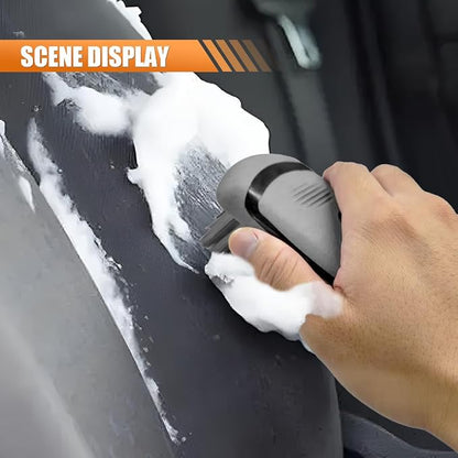 Car Carpet and Upholstery Cleaning Brush, Stiff Bristle Car Detailing Carpet Scrub Brush with Hanging Hole, Vehicle Interior Detailing Brushes for Floor Mats, Couch, Leather Seat (Gray)