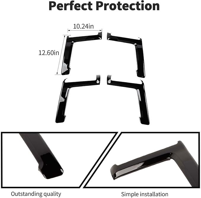 Voodonala for 4Runner Inner Door Handle Door Pull Cover Trim Decoration Garnish for Toyota 4Runner Interior Accessories 2010-2025+ 4pcs Black