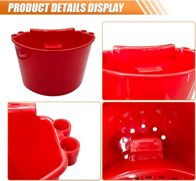 Craedli Car Detailing Bucket Organizer, Multipurpose Auto Hanging Cleaning Tool Organizer, Universal Portable Vehicle Washing Bucket Accessories for Car, Home, Garden, Camping (Red)