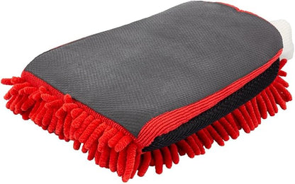 Maxshine Universal Red Chenille Professional Detailing Clay Mitt - Ideal Wash Mitts for Car, SUV, Trucks, Boats, RV Washing - High Efficiency Detailing Wash Mitt - Auto Detailing Accessories