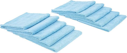 The Rag Company - Edgeless 300 - Microfiber Detailing Towels, Perfect for Removing Polishes, Sealants, and Glaze; Great for Interior Cleaning and Dirty Jobs; 300GSM, 16in x 16in, Light Blue (10-Pack)