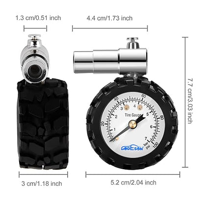 Presta Valve Gauge, GODESON Analog Presta Valve Bicycle Tire Pressure Gauge,100PSI/7Bar, Suitbale for Hybrid Bike Tire Inflation Range