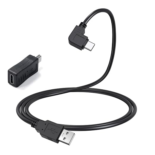 Dash Cam USB C Cable for REDTIGER F7N, 11.5 ft Power Cord for Rove R2-4K Camera, with Mini USB Adapter