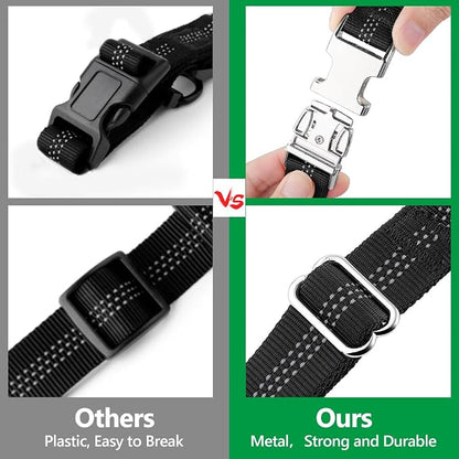 Plutus Pet Dog Seat Belt for Car Headrest, Reflective and Adjustable Restraint with Elastic Bungee for Safety, Vehicle Seatbelt Harness for Small Medium Large Dogs and Cats, Chocolate