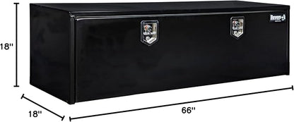 Buyers Products 1702317 Black Steel Underbody Truck Tool Box – 18 x 18 x 66 Inch - Truck Bed & Underbelly RV Storage Box, Locking T-Latch, Weather-Resistant, Heavy-Duty Flatbed Job Box, Made in USA