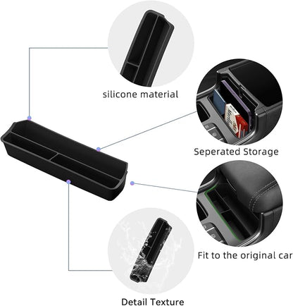 smabee Center Console Organizer Compatible with Kia Sorento 2021-2025 2026 Storage Box Accessories TPE Storage Tray Insert Interior Black