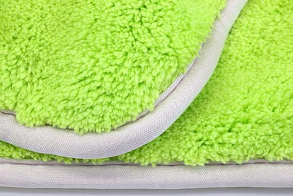 Autofiber [Double Flip] Microfiber Rinseless Wash Towel 8"x8" Blue - 3 Pack (Green)