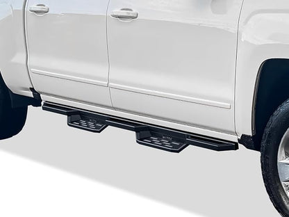 APS Stainless Steel Pocket Steps Running Boards Side Bars Compatible with Chevy Silverado GMC Sierra 2007-2018 Crew Cab & 2500 HD 3500 HD 2019 (Exclude 07 Classic)