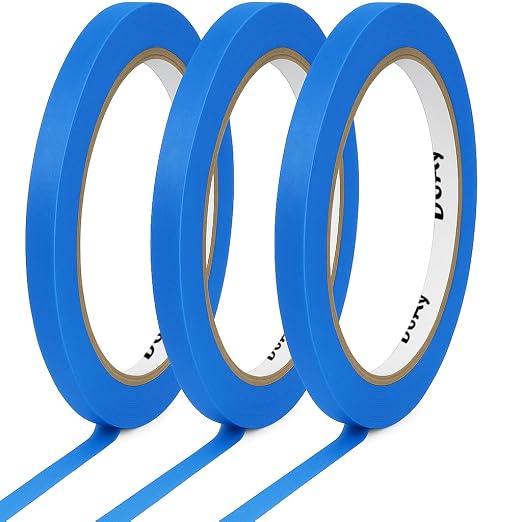 3 Pack Blue Painters Tape - Masking Tape 0.25 Inch Wide - Multi-Surface, Smart Adhesion, Indoor & Outdoor - 270FT Total - Paint Tape for DIY, Labeling, Art, Car, General Purpose (#3910)