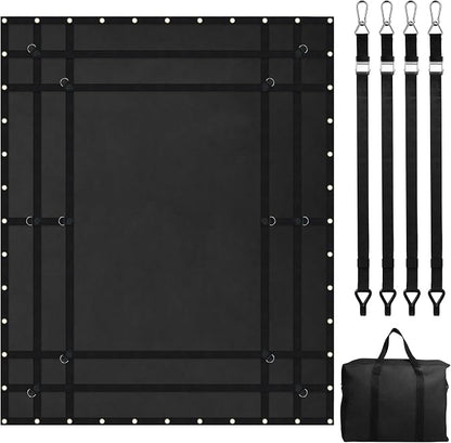 VEVOR Waterproof Cargo Net, 96 in x 81 in, Heavy Duty Truck Cargo Net-(WLL) 700lbs, 4 Adjustable Straps with Carabiners & S-Hooks, Truck Bed Cover for Trailer, Pickup, Boat, Jeep, SUV 6.75' x 8'