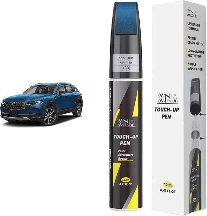 XNA Ingot Blue Metallic(48B) for Mazda Touch Up Paint, Car Scratch Remover for Nicks and Chips Repair, 2-In-1 Quick & Easy Fix Car Scratch Repair Kit with Exact Color-Matched