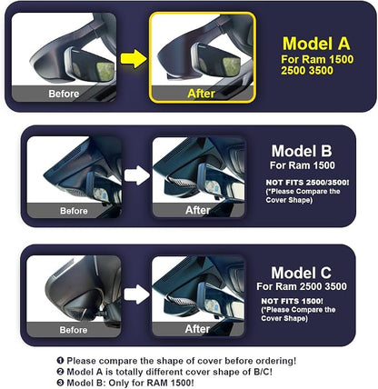 Fitcamx 2K Dual Dash Cam Suitable for RAM 1500 (Model A) 2019 2020 2021 2022 2023 2024 Rebel Big Horn Laramie, OEM Style, Front 1440P+Rear 1080P Video, Loop Recording WiFi, G-Sensor, Easy to Set, 64GB