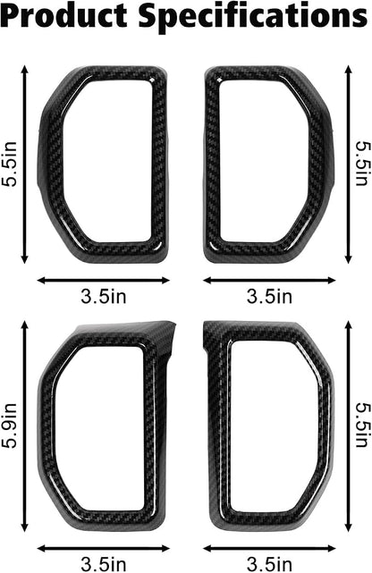 RT-TCZ Carbon Fiber Air Vents Trim Cover Air Condition Decoration Ring Kit Interior Accessories for Ford Bronco Sport 2021 2022