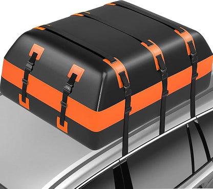 21 Cu Ft Waterproof Car Rooftop Cargo Bag Heavy Duty 840D Roof Top Carrier with Anti-Slip Mat, Luggage Lock, 6 Door Hooks for SUVs, Sedans, Minivans – Perfect for Road Trips, Camping, Outdoor Travel