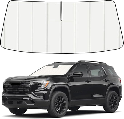 Windshield Sun Shade for GMC Terrain 2018-2025 2026, Front Window Visor Accessories, Folding Design Blocks Heat & UV Rays Maintain Cool Interior and Save Space