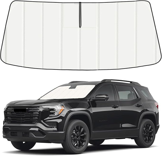 Windshield Sun Shade for GMC Terrain 2018-2025 2026, Front Window Visor Accessories, Folding Design Blocks Heat & UV Rays Maintain Cool Interior and Save Space