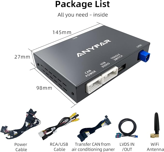 CarPlay Android Auto Adapter Decoder Retrofit Kit Fits Audi 2010-2015 A6 & A7 with MMI 3G System, Supports Wireless CarPlay&Android Auto/Voice Control/Mirror Link/Camera/USB Drive/Navigation