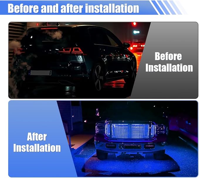6PCS Car LED Light Strip for Underbody - 1Ft 12V Flexible Waterproof Car Underglow Strip Auto Interior & Exterior Decoration Light - High Brightness LED Strips for Motorcycle Boat (Blue)