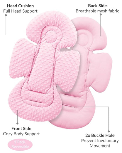 Generic Infant Insert Compatible with Mamaroo Swing & Graco Swing and Infant Car Seat, Newborn Insert Baby Head Body Support, Reversible Design, Breathable Soft Fabric, 1Pcs - Dots, Pink