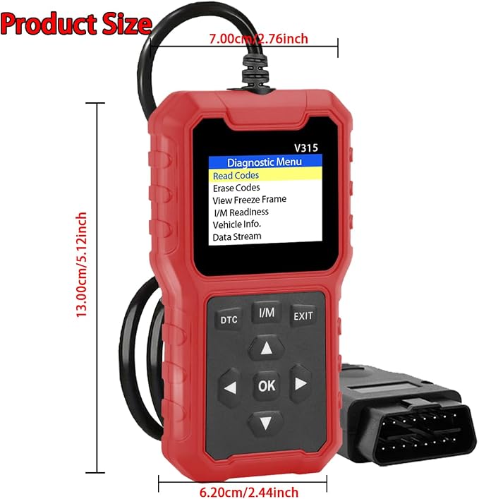 V315 OBD2 Diagnostic Diagnostic Tool Tool, Code Reader, Engine Light Diagnostic Tool, Battery Voltage Tester, for OBD2 Cars & Trucks Since 1996