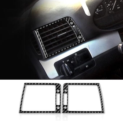 AIRSPEED for BMW E46 1998-2006 Center Console Side Air Vent Trim Cover Carbon Fiber Interior Trim Accessories, Black