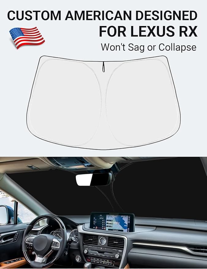 Proadsy 2026 Upgrade Front Windshield Sunshade Custom Fit 2016-2022 Lexus RX SUV Foldable Sun Shade Sun Visor Protector, Accessories