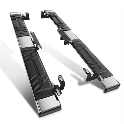 PM PERFORMOTOR 6.5" Running Boards Compatible with Ford Edge 2015-2024, Pair of Stainless Steel Side Rails Step Bars with 6 brackets, Polished Black