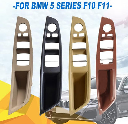 Side Door Handle for BMW 5 Series F10 F11,Inner Door Pull Handle Trim Cover Kits Replacement Window Switch Armrest Panel for BMW 520 523 525 528 530 535 (Oyster White)