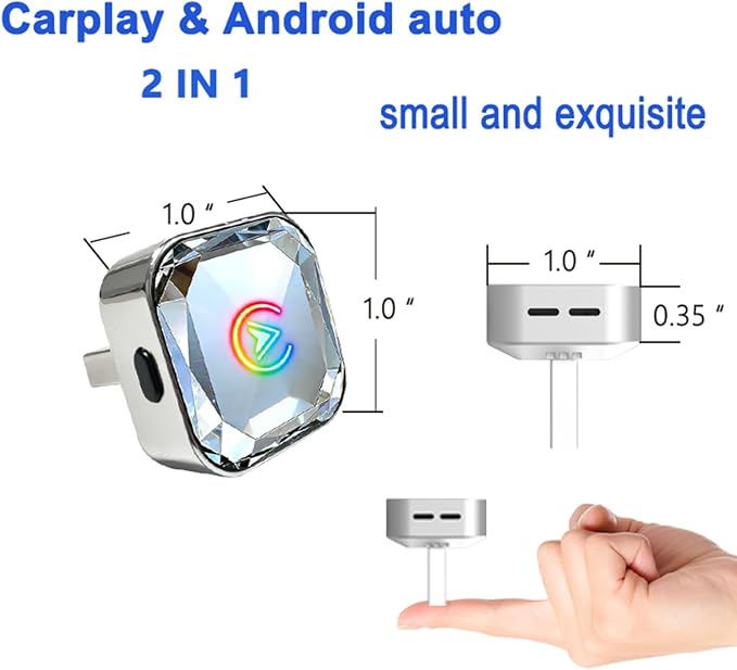 2 in 1 Wireless CarPlay and Android Auto Adapter for Land Rover Range Rover 2019 2020 2021 2022 2023 2024, Mini CarPlay Dongle Converts Wired to Wireless, Fast Auto-Connect