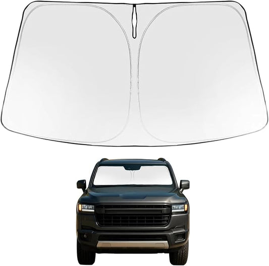 Proadsy Windshield Sun Shade for 2024 2025 2026 Toyota Land Cruiser SUV Foldable Front Custom Fit Sunshade Protector Blocks UV Rays Keep Car Cooler