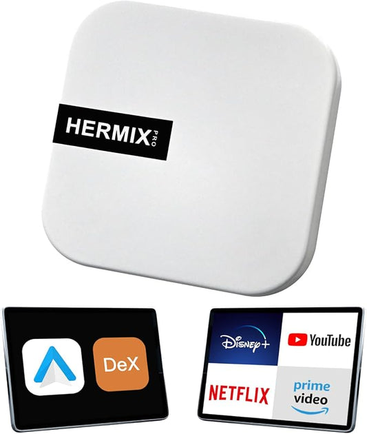 Android Auto Wireless Adapter Compatible with Samsung DeX,Wireless Android Auto Adapter Support YouTube, Netflix,Car Streaming Device,DeX Station, Desktop Experience for Car (Bright White)