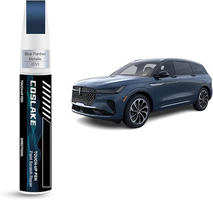 Car Touch Up Paint(Blue Panther Metallic(CV)) for LINCOLN, Car Paint Scratch Repair Kit, Quick & Easy Solution to Repair, 2 in 1 Scratch Remover Pen with 2PCS Disposable Micro Applicators