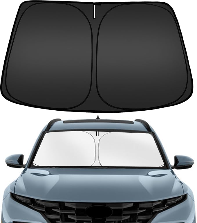 ARISMOTOR Windshield Sun Shade for H-yundai Santa Cruz 2022-2025 2026, Custom Fit Foldable Front Window Sunshade Sun Visor Protector, Block UV Rays Keep Your Car Cooler