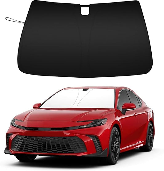 Car Windshield Sun Shade for 2025 2026 Toyota Camry| Front Window Sun Visor| 310T Reflective Polyester| UV Heat Insulation Protection| Foldable Sunshade with Storage Pouch