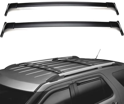 260lbs Roof Racks Cross Bars Compatible with Ford Explorer 2016 2017 2018 2019, Heavy Duty Aluminum Roof Rails Crossbars Rooftop Luggage Carrier Snowboard Skiboard Black