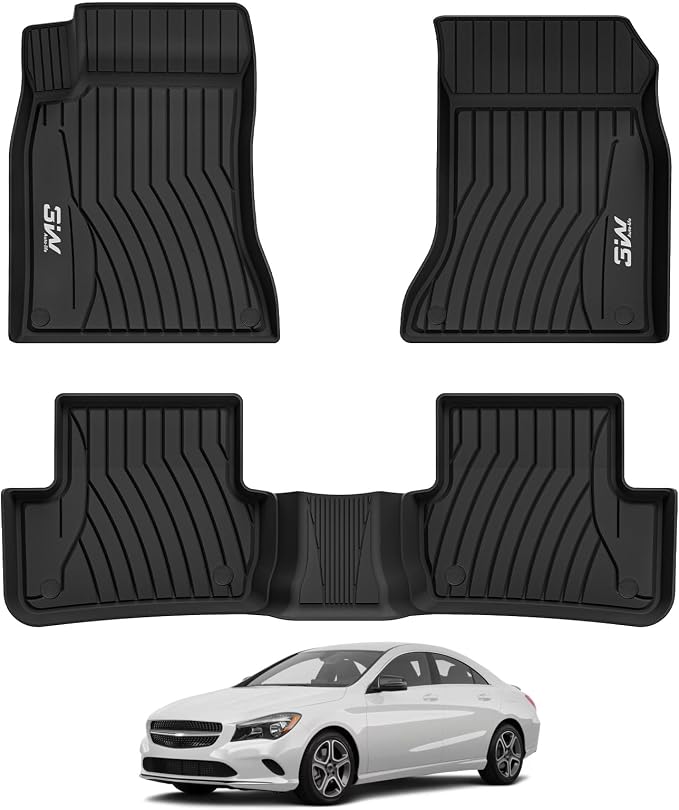 3W Floor Mats for Mercedes Benz CLA 2014-2019 & GLA 2015-2020, 250/45 AMG TPE All Weather Custom Fit Floor Liner for Benz CLA GLA 1st and 2nd Row Car Mats